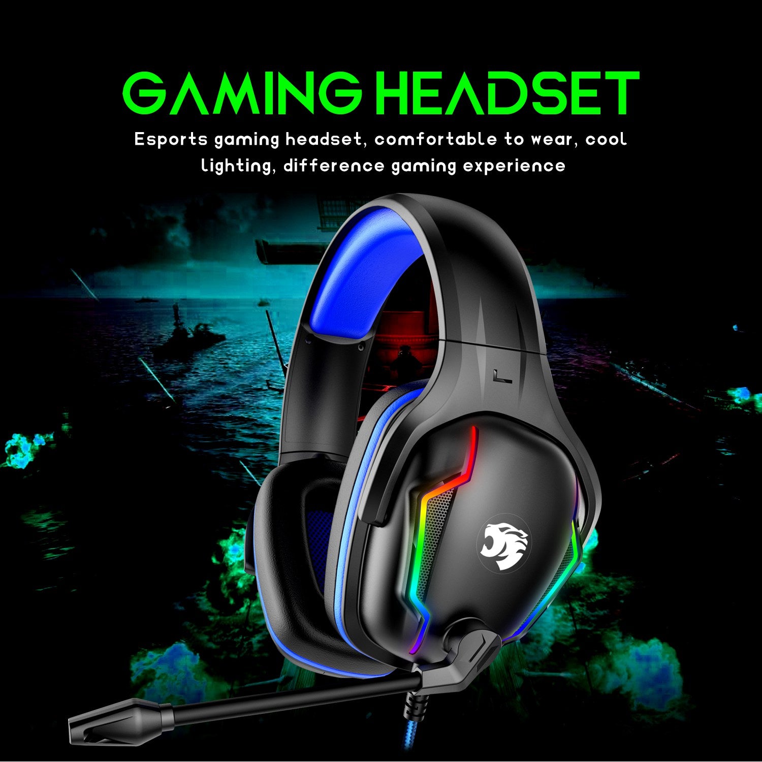 IMYB A80 Kablet Over-Ear Stereo Hovedtelefon RGB Let Heavy Bas E-sport PC Gaming Headset IMYB A80 Kablet Over-Ear Stereo Hovedtelefon RGB Let Heavy Bas E-sport PC Gaming Headset